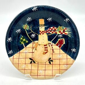 SUSAN WINGET "Folk Snowman" Platter/Charger 11" Certified International New